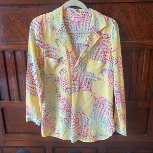 Lilly Pulitzer Long sleeved Silk Blouse
